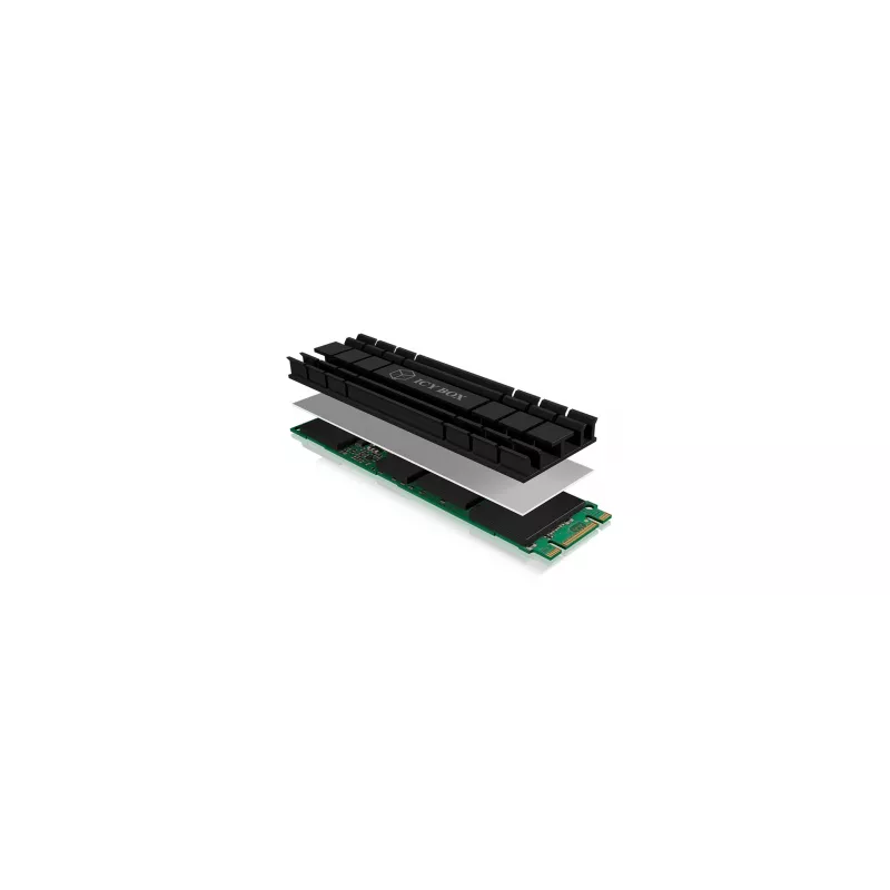 ICY BOX IB-M2HS-701 M.2 2280 SSD dissipador, passivo, alumínio, PC/PS5, preto