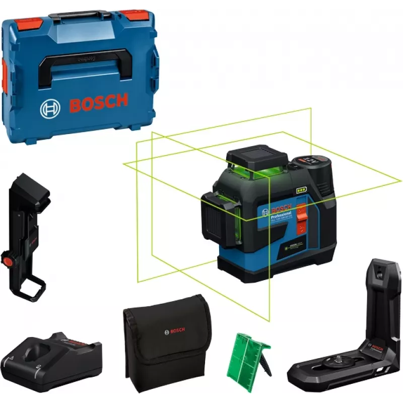 Nível laser de linhas Bosch GLL 12V-100-33 CG LB10 DK20 0601065401 laser verde 12V