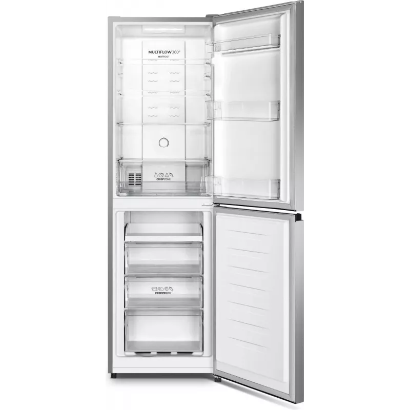 Gorenje NRK418DCS4 frigorífico combinado de instalação livre, 256 l (171 l + 85 l), classe D, 182,4 cm, prateado