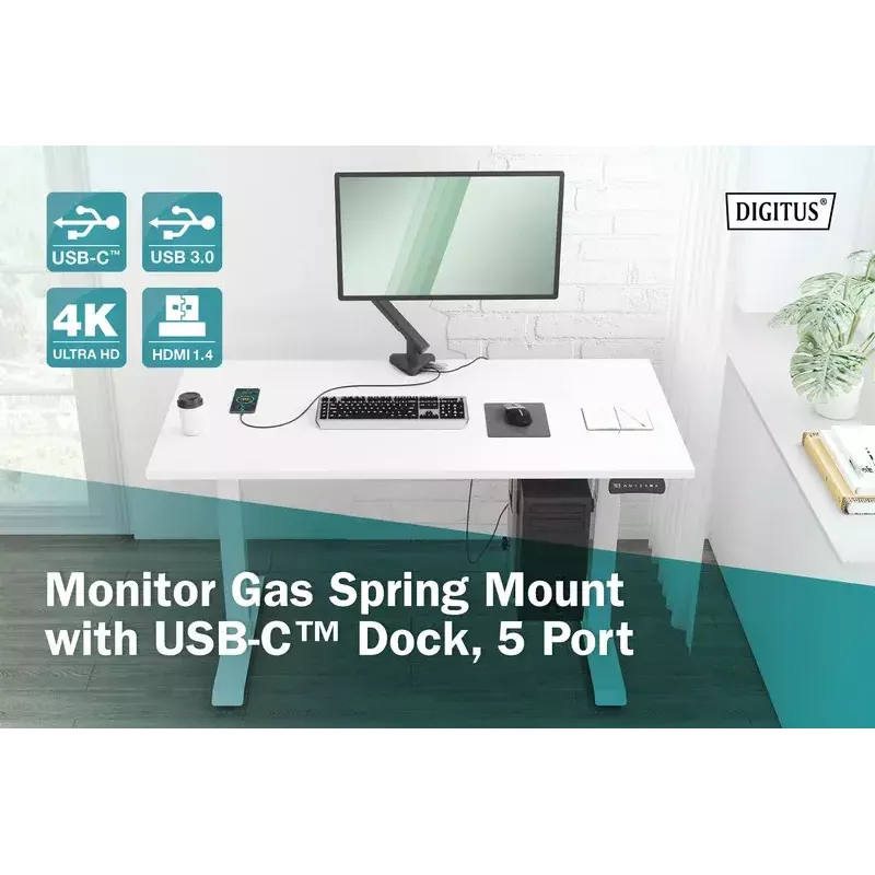 Suporte para monitor Digitus DA-90405 com docking station
