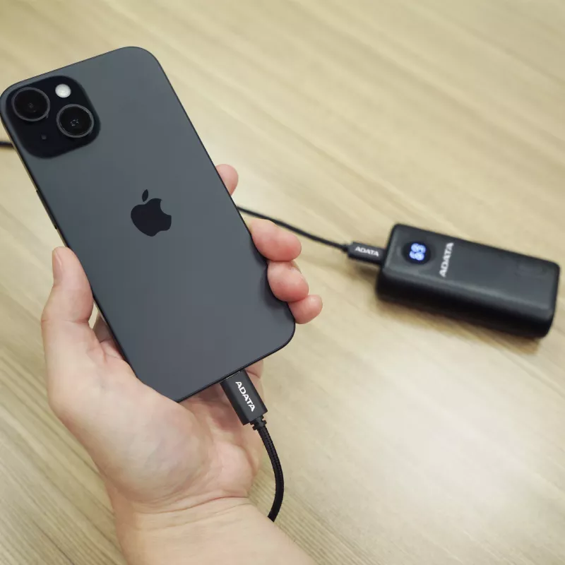 Cabo USB-C para USB-C ADATA CACC-200PN-BK, USB 2.0, 2 m, preto