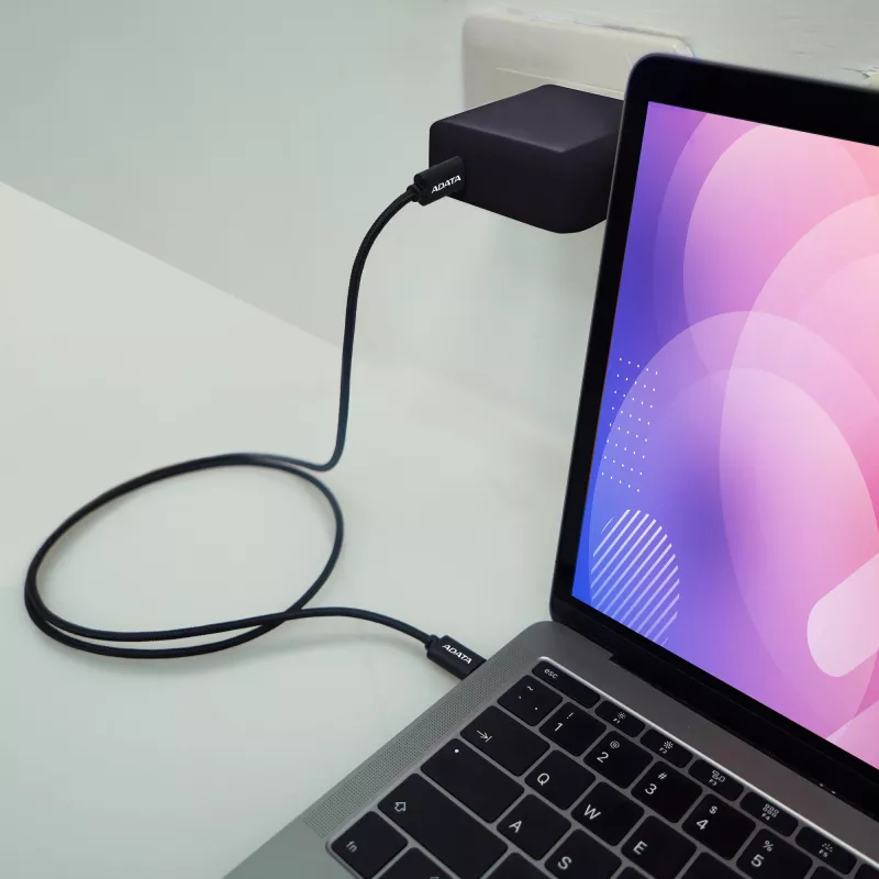 Cabo USB-C para USB-C ADATA CACC-200PN-BK, USB 2.0, 2 m, preto