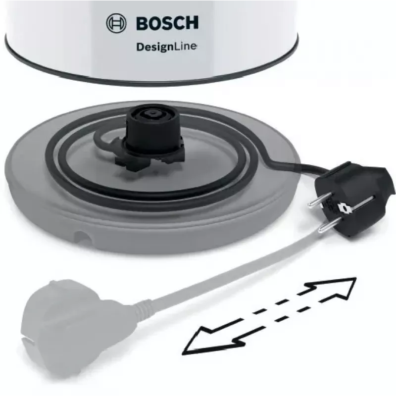 Chaleira elétrica Bosch TWK3P421 1,7 L 2400 W preta, branca