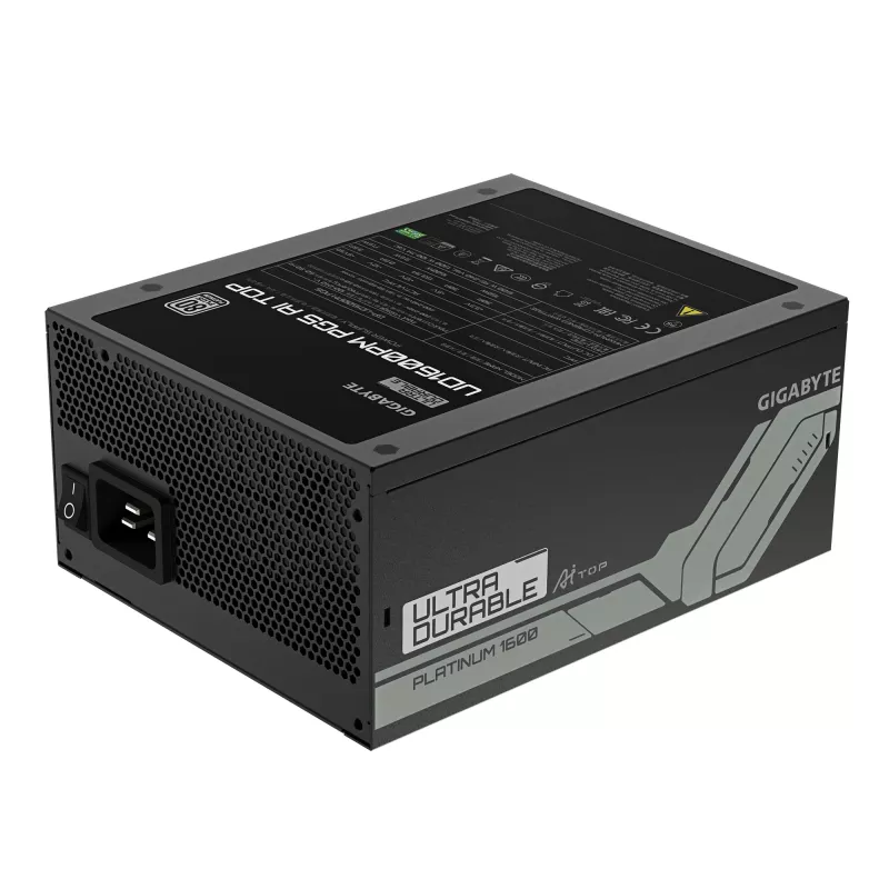 Fonte de alimentação GIGABYTE UD1600PM PG5 1600W, 80 PLUS Platinum, 92% de eficiência, 20+4-Pin-ATX, ventoinha de 120 mm, preta