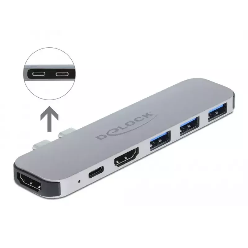 Docking station DeLOCK para MacBook Dual HDMI 4K PD Hub
