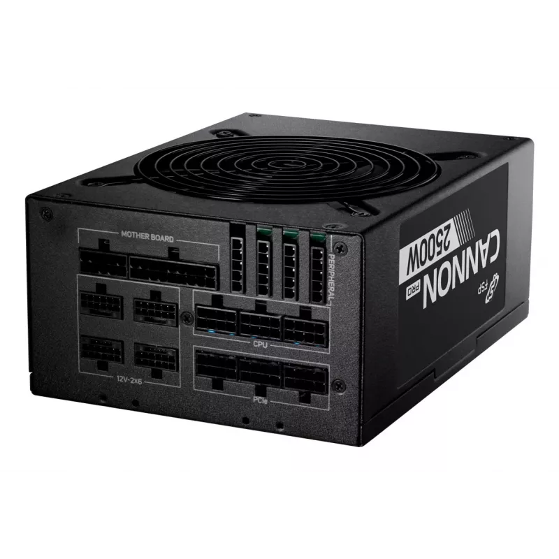 Fonte de alimentação FSP CANNON PRO 2500W ATX ATX3.1 preto, 2500 W, 200 - 240 V, 50/60 Hz, 15 - 12 A, Active, 125 W