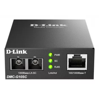 Conversor de media D-Link DMC-G10SC/E 100/1000BaseT para 1000BaseLX SC fibra ótica