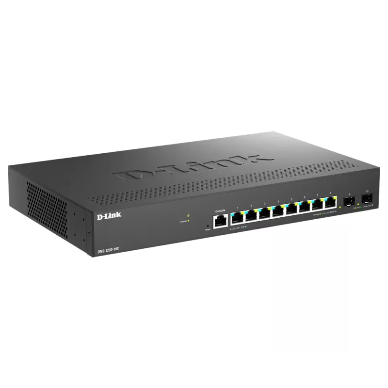 Switch de rede D-Link DMS-1250-10S/E gerido 2.5G Ethernet (100/1000/2500) preto