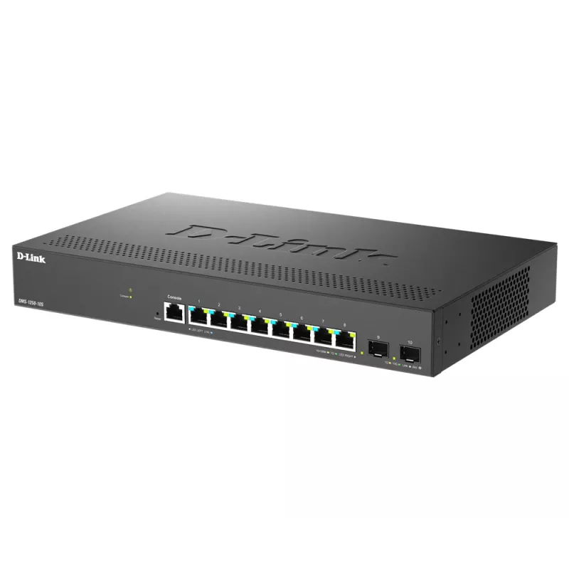 Switch de rede D-Link DMS-1250-10S/E gerido 2.5G Ethernet (100/1000/2500) preto