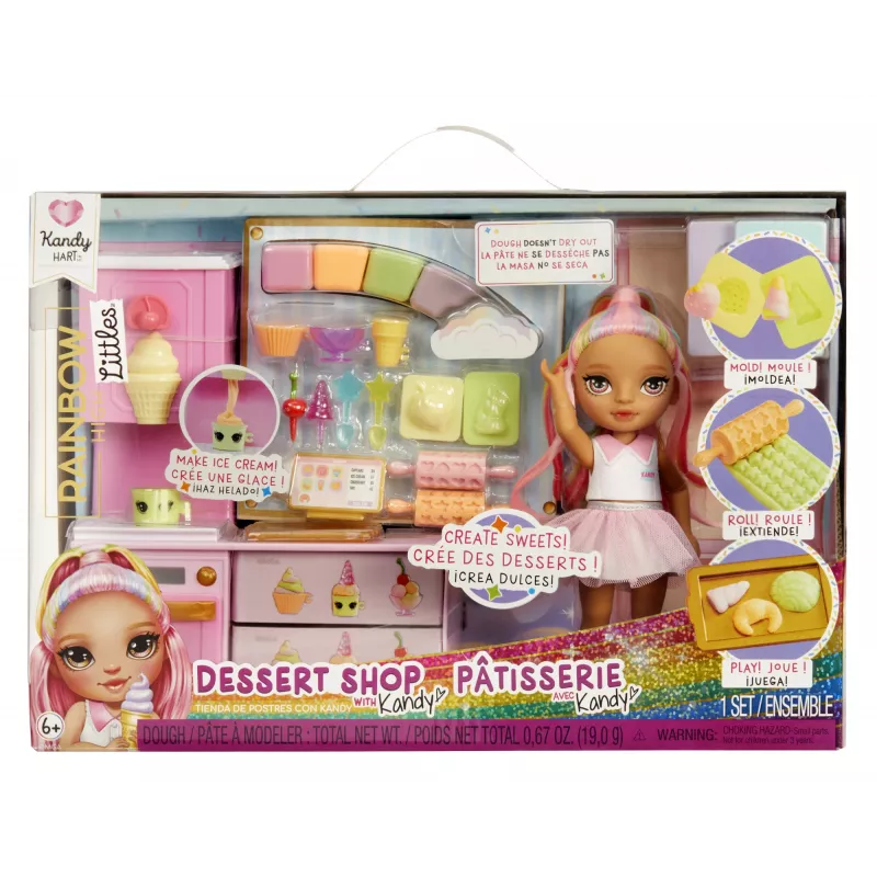 Rainbow High Little Dessert Shop with Kandy 522058-EUC conjunto de brincar com figura de brinquedo, a partir dos 6 anos