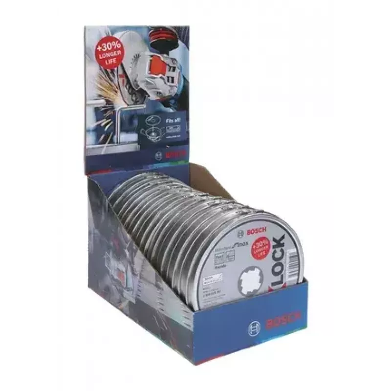 Disco de corte Bosch X-LOCK caixa 125 mm Standard for Inox, 10 unid.