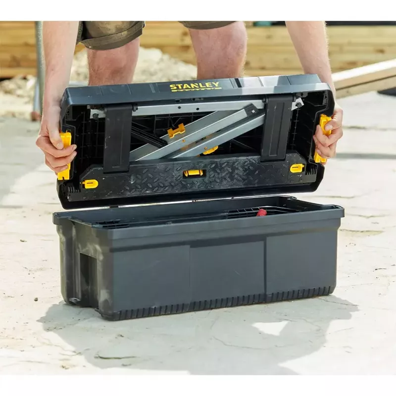Stanley FatMax FMST81083-1 caixa de ferramentas com degrau, plástico, carga de 30 kg, preto/amarelo
