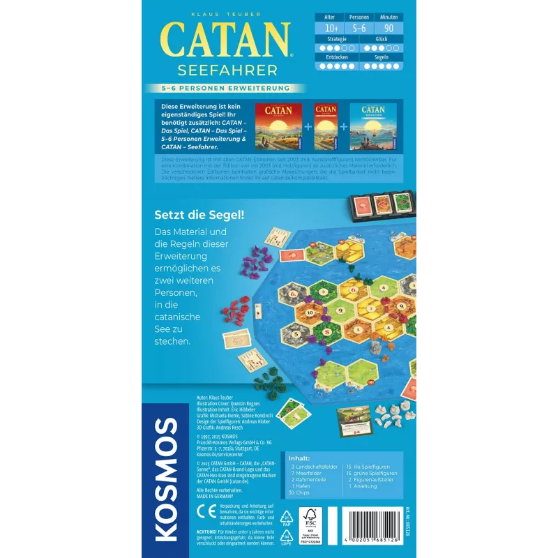 Kosmos 685126 CATAN - Seefahrer 5-6 jogadores expansão de jogo de tabuleiro, 5-6 jogadores, 120 min, a partir dos 10 anos