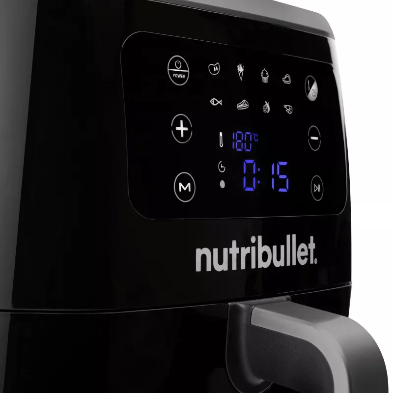 Fritadeira de ar quente NUTRIBULLET XXL Digital fritadeira de ar quente 7 L 1800 W preto, 8 programas, controlo tátil