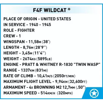 Blocos de construção COBI F4F Wildcat Northrop Grumman 375 peças