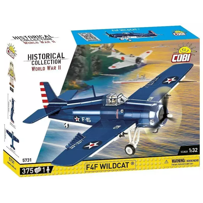Blocos de construção COBI F4F Wildcat Northrop Grumman 375 peças