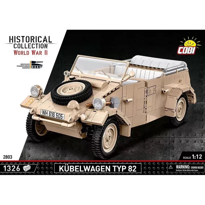Cobi COBI-2803 Kübelwagen Typ 82 conjunto de construção, 1326 peças, série Historical Collection, plástico, 10+