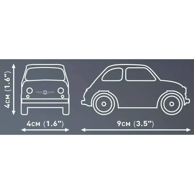 Brinquedo de construção Cobi Fiat Abarth 595 modelo 24514 — escala 1:35, veículo de construção colecionável
