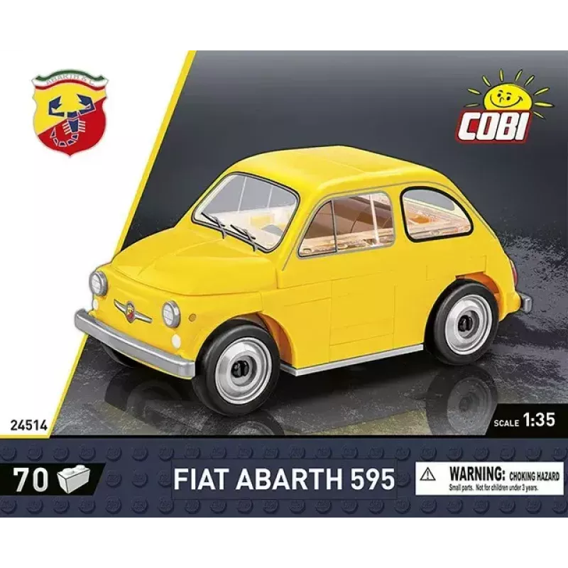 Brinquedo de construção Cobi Fiat Abarth 595 modelo 24514 — escala 1:35, veículo de construção colecionável