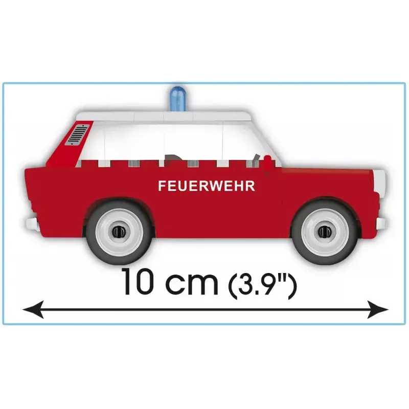 Baukasten Cobi Trabant 601 Universal Feuerwehr Set modelo 24555, conjunto de blocos de construção