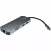 Hub multiportas USB-C INTER-TECH H-428 — USB 3.2 Gen 1 Type-C Host, HDMI, USB-A, SD/MicroSD, Gigabit Ethernet, 5000 Mbit/s