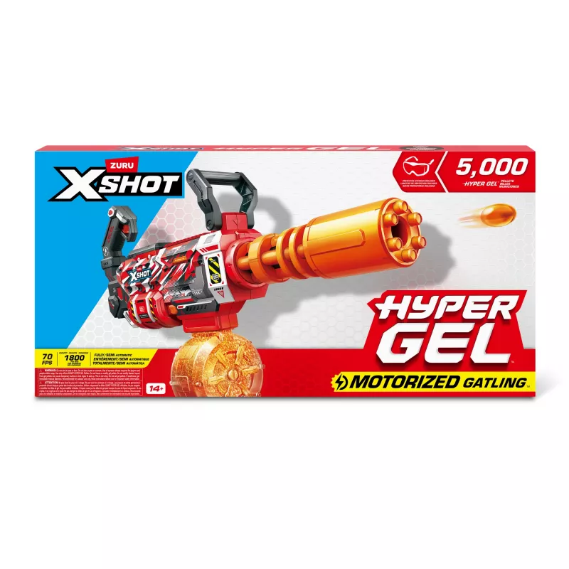 Gel Blaster Zuru XSHOT Hyper Gel Gatling Blaster – blaster de brincar motorizado com cano rotativo