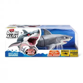 Zuru Robo Alive Tubarão Branco Grande 71126 — figura interativa a pilhas para brincar na água
