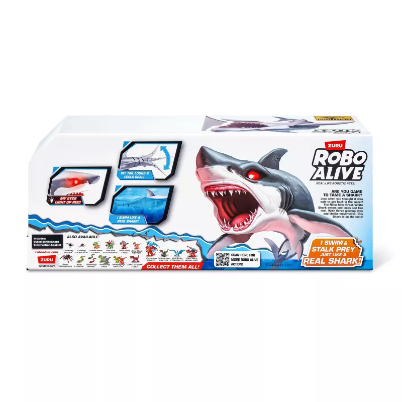 Zuru Robo Alive Tubarão Branco Grande 71126 — figura interativa a pilhas para brincar na água