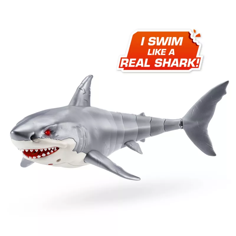 Zuru Robo Alive Tubarão Branco Grande 71126 — figura interativa a pilhas para brincar na água