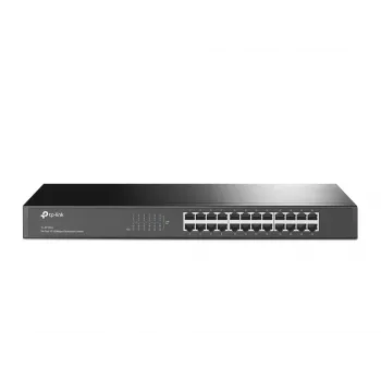 Switch de rede TP-Link 24 portas 10/100Mbps para rack, não gerido, Fast Ethernet (10/100), full duplex, montagem em rack, 1U