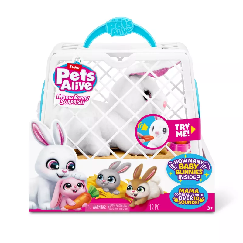 Peluche Zuru Mama Bunny & Baby Surprise, par de peluches interativo, sortido