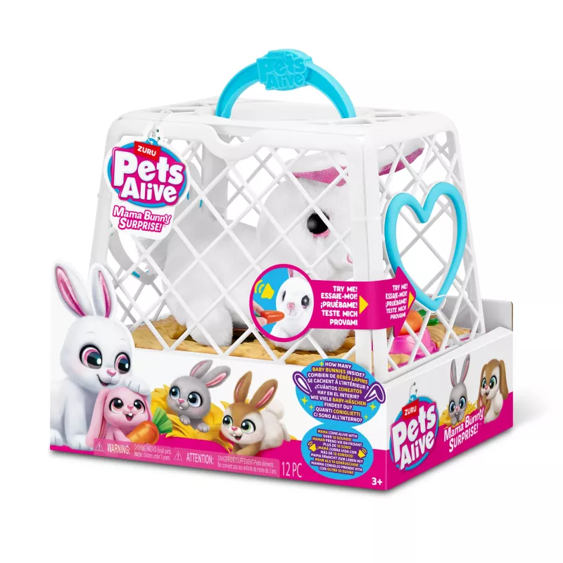 Peluche Zuru Mama Bunny & Baby Surprise, par de peluches interativo, sortido
