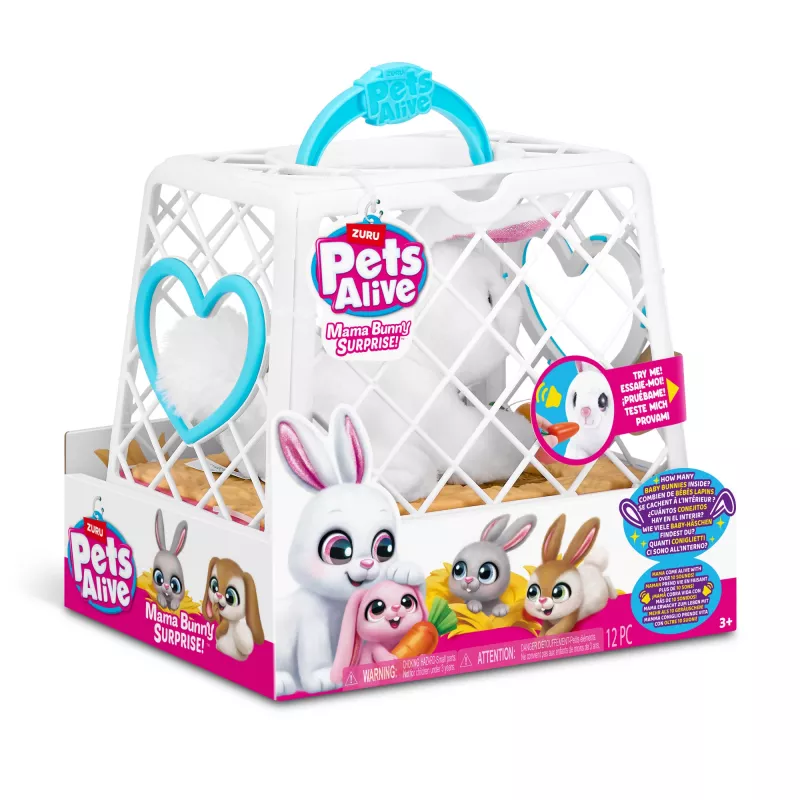 Peluche Zuru Mama Bunny & Baby Surprise, par de peluches interativo, sortido
