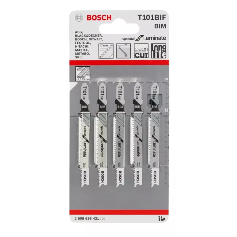 Bosch 2 608 636 431 lâmina de serra de vaivém/serra de recortar/serra sabre lâmina de serra de vaivém bimetal 5 unid.