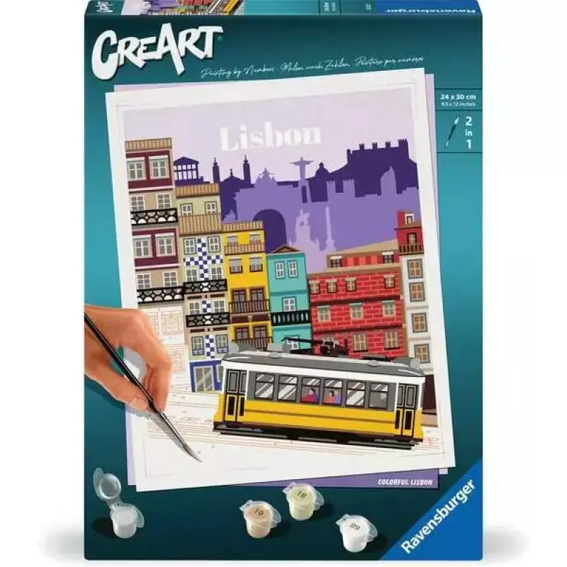 Puzzle kit Ravensburger CreArt Colorful Lisbon — puzzle de pintar por números, modelo 25522