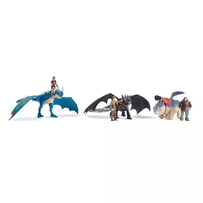 Conjunto de figuras de ação Spinmaster – DreamWorks Dragons: Gronckle & Fishlegs, multicolor, a partir dos 4 anos