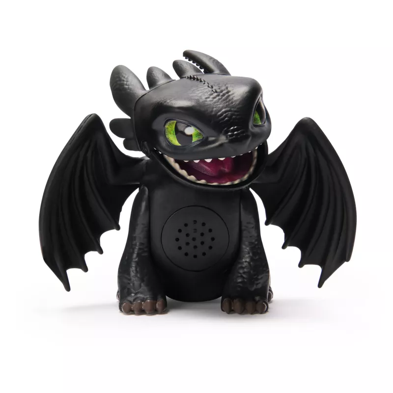 Mini figura interativa Toothless Spinmaster – Como Treinar o Teu Dragão, efeitos sonoros, modelo 6074239