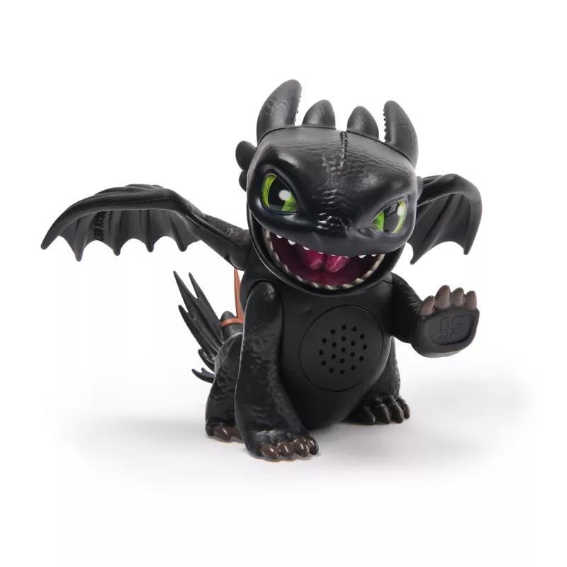 Mini figura interativa Toothless Spinmaster – Como Treinar o Teu Dragão, efeitos sonoros, modelo 6074239