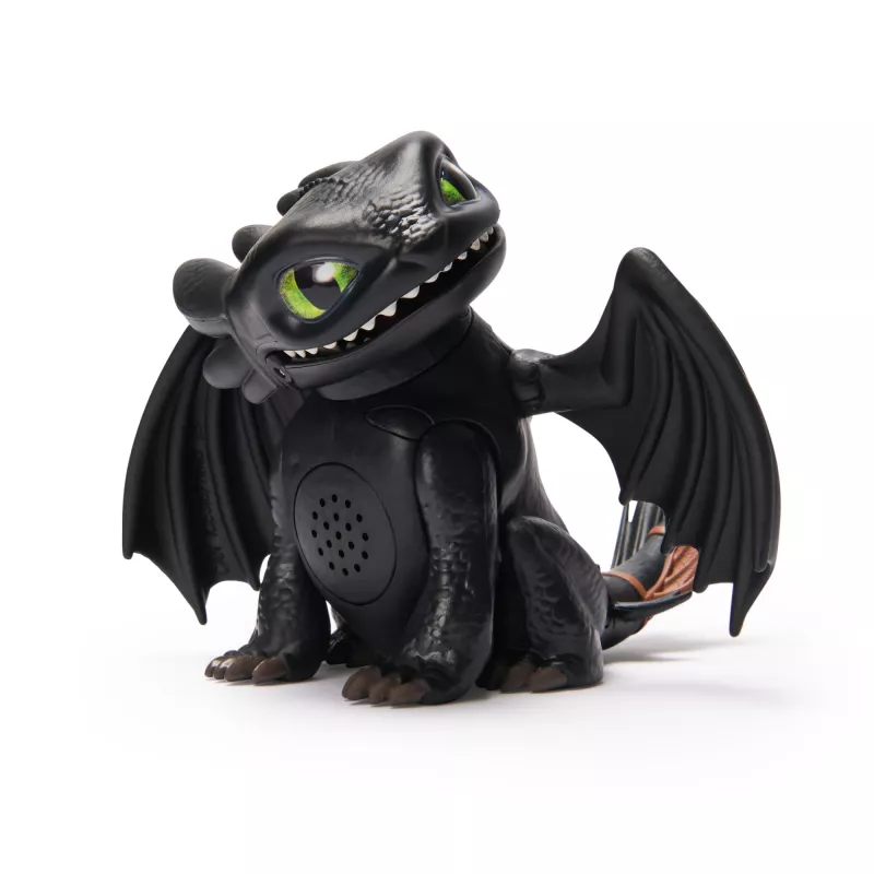 Mini figura interativa Toothless Spinmaster – Como Treinar o Teu Dragão, efeitos sonoros, modelo 6074239