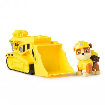 PAW Patrol, o bulldozer do Rubble, camião de brincar com figura de ação colecionável, brinquedo infantil com preocupações de sustentabilidade para rapazes e raparigas a partir dos 3 anos