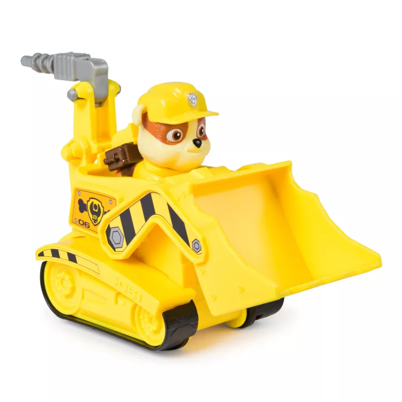 PAW Patrol, o bulldozer do Rubble, camião de brincar com figura de ação colecionável, brinquedo infantil com preocupações de sustentabilidade para rapazes e raparigas a partir dos 3 anos