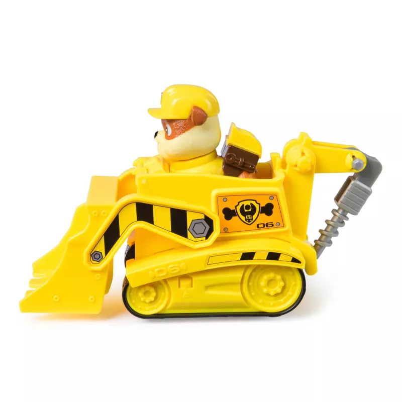 PAW Patrol, o bulldozer do Rubble, camião de brincar com figura de ação colecionável, brinquedo infantil com preocupações de sustentabilidade para rapazes e raparigas a partir dos 3 anos