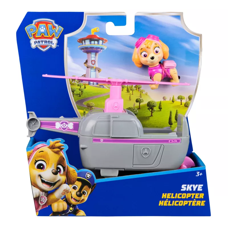 PAW Patrol, o helicóptero da Skye, veículo de brincar com figura colecionável, brinquedo infantil de produção sustentável para rapazes e raparigas a partir dos 3 anos
