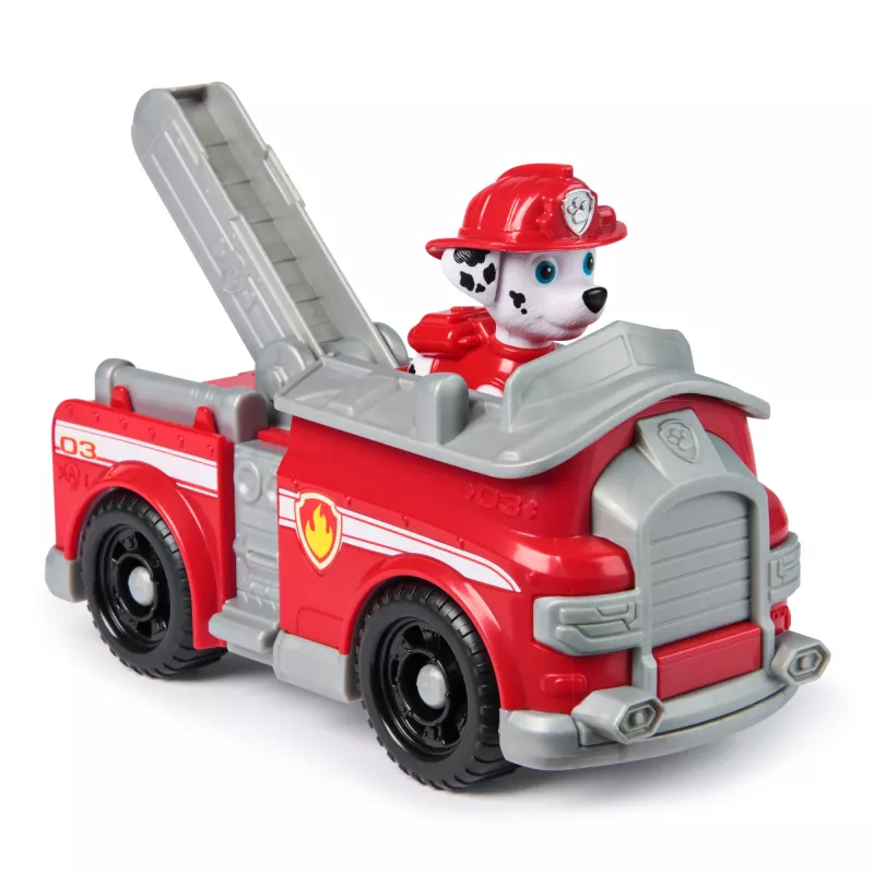 PAW Patrol, o carro de bombeiros do Marshall, veículo de brincar com figura de ação colecionável, brinquedo infantil de produção sustentável para rapazes e raparigas a partir dos 3 anos