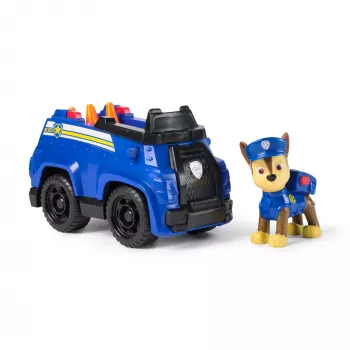 PAW Patrol, o carro de intervenção do Chase, carro de brincar com figura colecionável, brinquedo infantil sustentável para rapazes e raparigas a partir dos 3 anos