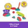 Spin Master Kinetic Sand Mold n' Flow Set areia de brincar, 680 g, vermelho/turquesa, a partir dos 3 anos