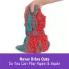 Spin Master Kinetic Sand Mold n' Flow Set areia de brincar, 680 g, vermelho/turquesa, a partir dos 3 anos