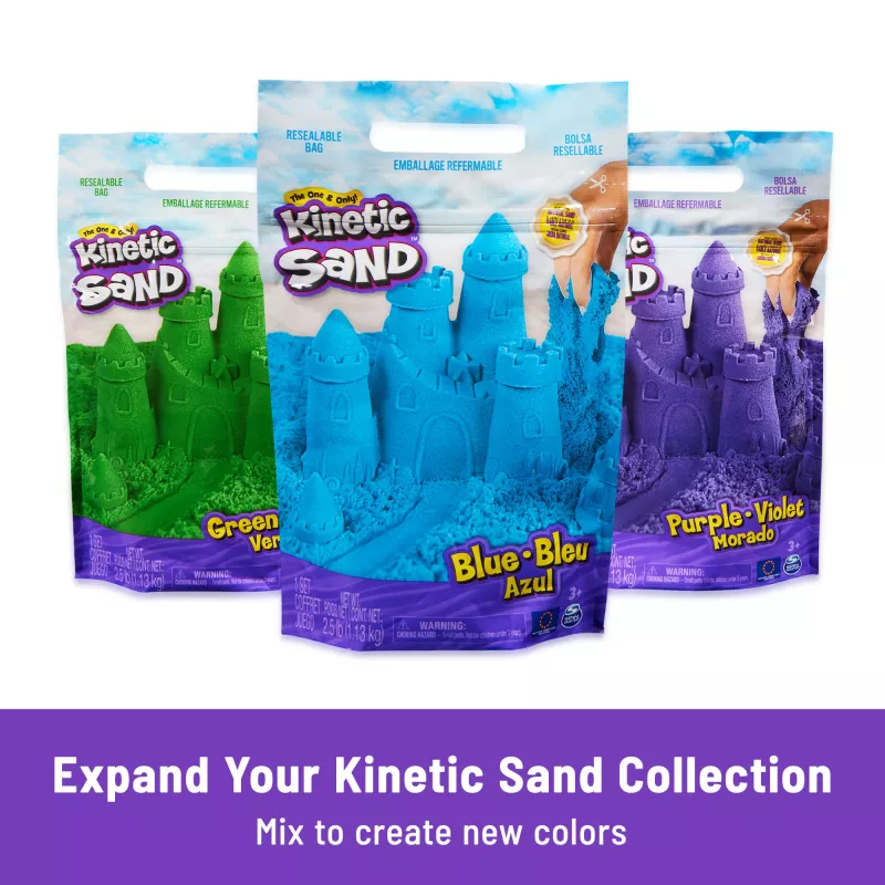 Spin Master Kinetic Sand Mold n' Flow Set areia de brincar, 680 g, vermelho/turquesa, a partir dos 3 anos
