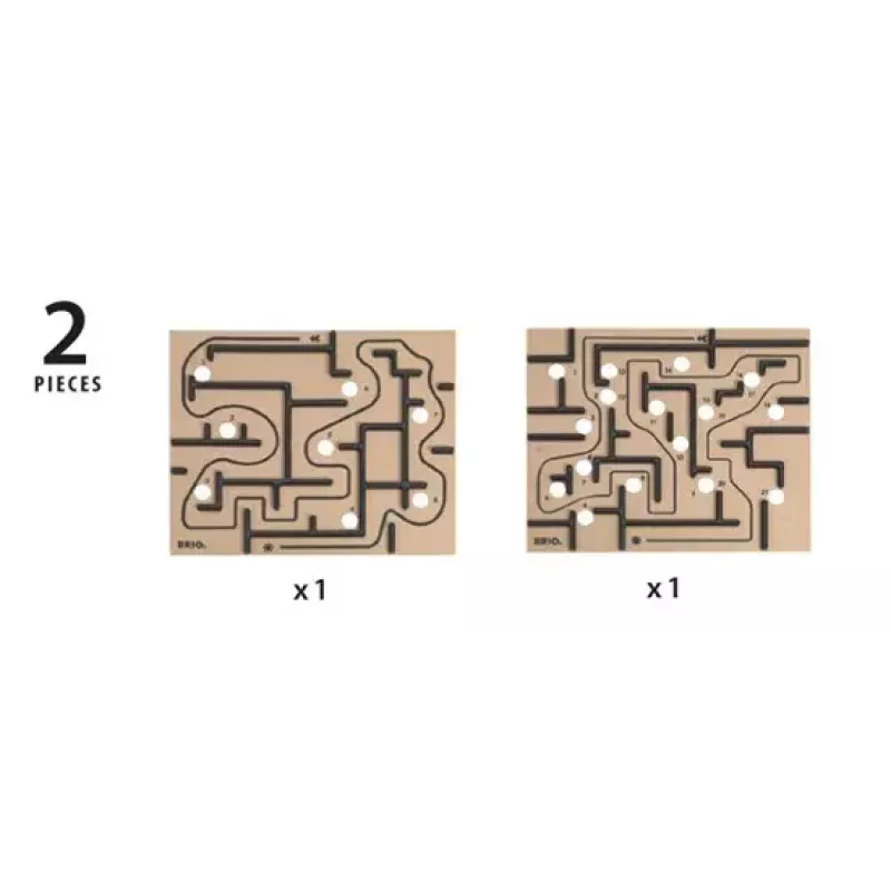 BRIO 34030 Labyrinth placas de substituição (2 un.), jogo de destreza, castanhas/pretas, a partir dos 6 anos