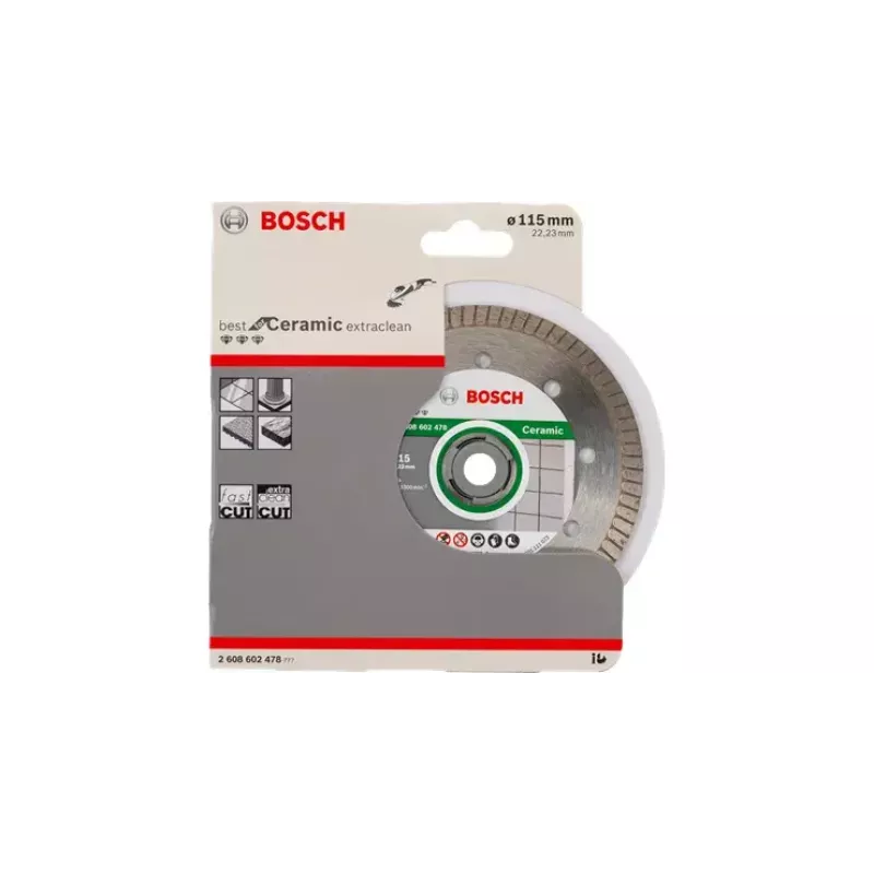 Bosch Best for Ceramic Extra Clean Turbo disco de corte diamantado, 125 mm, furo de 22,23 mm
